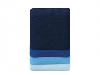 4er-Set kochf. Flicken Blautöne 8 x 8 cm 