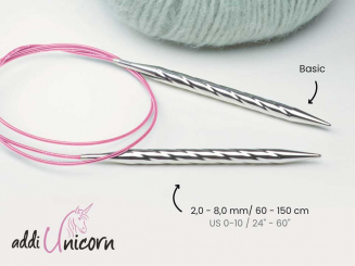 addiUnicorn Basic Metall Rundstricknadel 80cm 