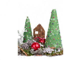 Anleitung Filzwolle Uni Weihnachtsbaum 