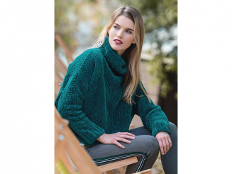 Anleitung Funny Uni Chenille Pullover mit Rollkragen 