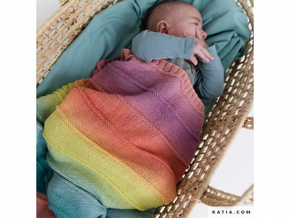 Anleitung Katia Wolle Merino Baby Degradé Decke und Schlafsack 