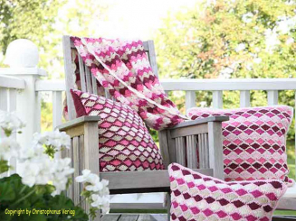 Anleitung Kissenhülle Muschelmuster 40 x 40 cm 