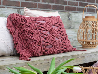 Anleitung Macrame Kissen eckig 