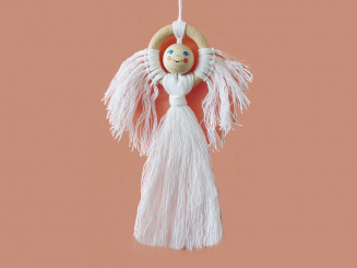 Anleitung Makrame Schutzengel weiß 