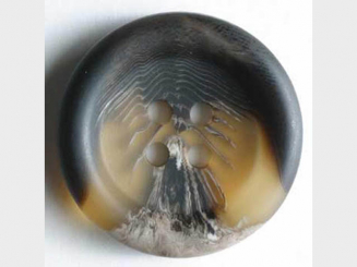 Anzugknopf mit Farbverlauf und vier Löchern - Größe: 15mm - Farbe: braun 