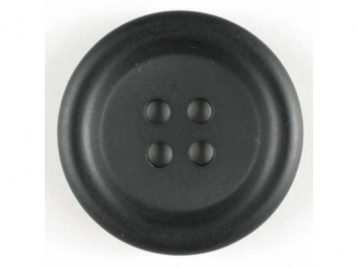 Anzugknopf mit Rand und vier Löchern - Größe: 15mm - Farbe: schwarz - 