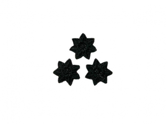 Applikation 3 Sternchen, schwarz Aufbügeln xMini cm 