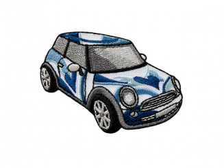 Applikation Auto Blau Aufbügeln xMidi cm 