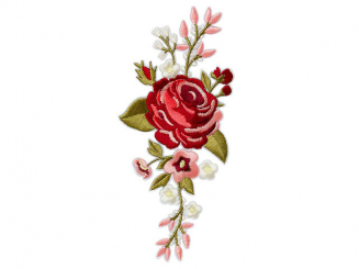 Applikation Blütenranke, bordeaux Aufbügeln xBasic cm 