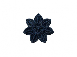 Applikation Blume, Dunkelblau Aufbügeln xMini cm 