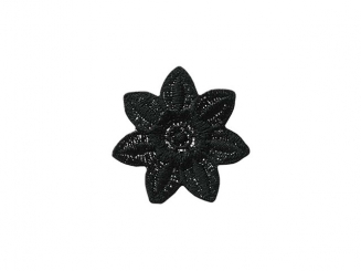 Applikation Blume, schwarz Aufbügeln xMini cm 