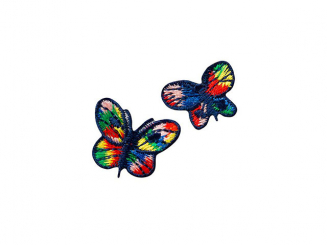 Applikation bunte Schmetterlinge, Inh. 2 Stck. Aufbügeln xMini cm 