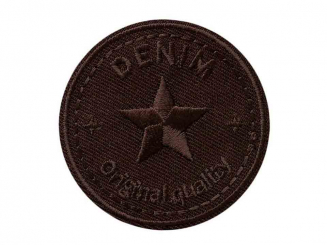 Applikation Denim braun ø 5 cm 