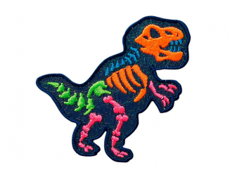 Applikation Dinosaurier Tyrannosaurus blau/bunt Aufbügeln 