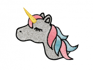 Applikation Einhorn Glitzer Aufbügeln u. Aufkleben ,Basic 