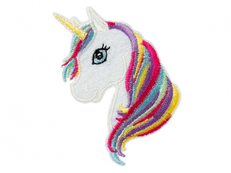 Applikation Einhorn, Kopf Aufbügeln u. Aufkleben xMidi cm 