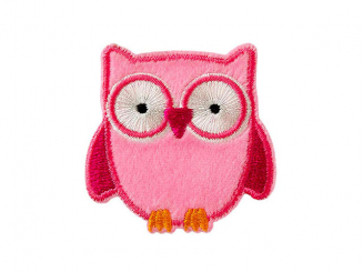 Applikation Eule, pink klein 4,7 x 4,49 cm 