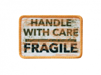 Applikation Fragile Logo Aufbügeln u. Aufkleben  midi 