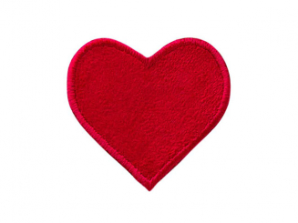 Applikation Herz, rot Velour Aufbügeln xMini cm 