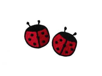 Applikation Marienkäfer, 2 St. Aufbügeln u. Aufkleben xMini cm 