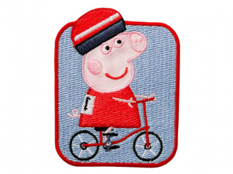 Applikation Peppa Pig© fährt Fahrrad 6,0 x 7,2 cm 