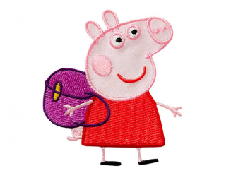 Applikation Peppa Pig© mit Rucksack Aufbügeln xMidi cm 