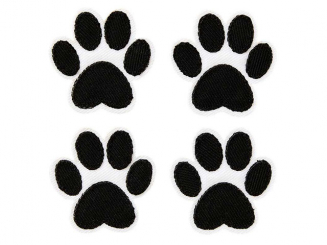 Applikation Pfoten, schwarz/weiß 3,5 x 3,5 cm je Pfote 