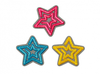 Applikation Reflex Sterne 3 Stk. Aufbügeln u. Aufkleben  midi 