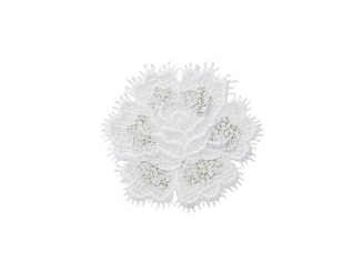 Applikation Rose weiß Spitze 4,1 x 3,8 cm 