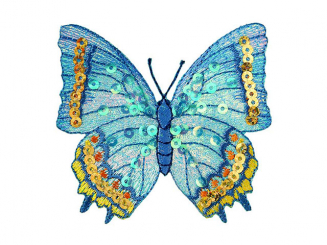 Applikation Schmetterling, blau Aufbügeln xBasic cm 