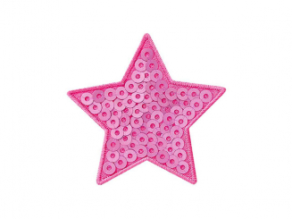 Applikation Stern pailetten rosa x 1,7 cm 