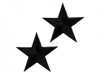 Applikation Stern schwarz 2 Stück Aufbügeln  mini 