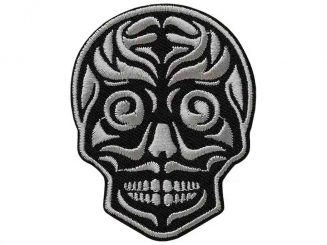 Applikation Totenkopf schwarz/grau 