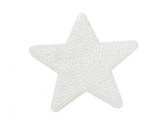 Applikation weisse Stern mit Pailett 6 cm 