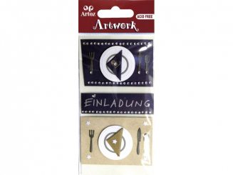 Art-Work: Einladung-Stickers, handmade 