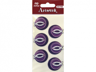 Art-Work: Fisch magenta-Stickers, handmade 