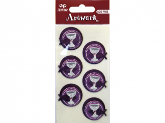 Art-Work: Fisch und Kelch magenta-Stickers, handmade 