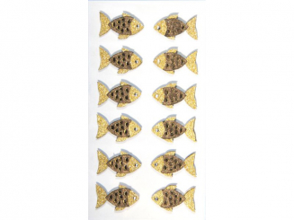 Art-Work Fische gold Stickers, handmade 