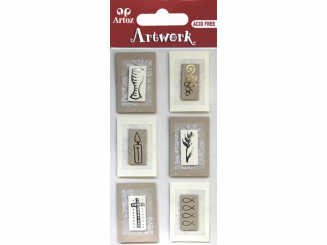 Art-Work: Komm.-Konf. Rahmen-Stickers, handmade 