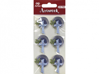 Art-Work: Kreuz blau-Stickers, handmade 