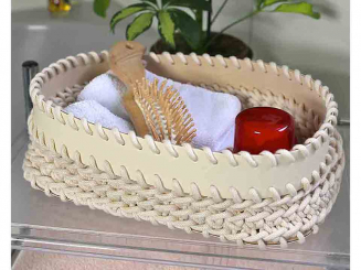 Badekorb gehäkelt beige 