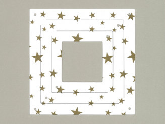 Bastelpackung XXL 3 D Stern vorgestanzt stern weiss-gold 