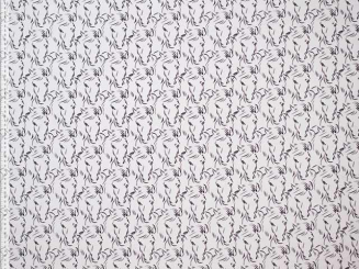 Baumwolle  Elasthan cremeweiß Pferdekopf 