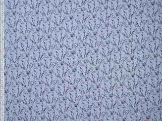 Baumwolle  Elasthan hellblau Pferdekopf 