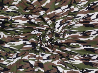 Baumwolle  in Tarnoptik hellgrün-braun 
