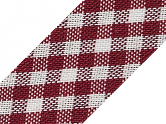 Baumwollschrägband  18 mm breit Wichy karo weinrot