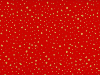 Baumwollstoff 145cm  Sterne rot -gold 