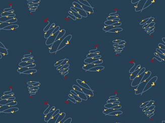 Baumwollstoff 145cm  Tannenbäume nachtblau 