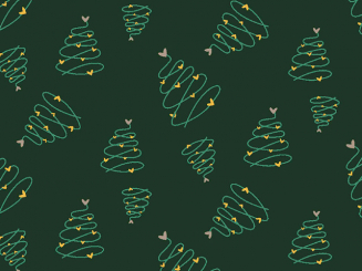 Baumwollstoff 145cm  Tannenbäume Hintergrund grün 