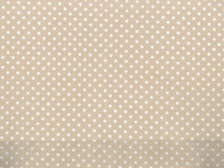 Baumwollstoff bedruckt 145cm weiß-beige Pünktchen 